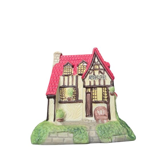 Apothecar Christmas Village House Ceramic Decor Train Hobbie Putz - Picture 7 of 10